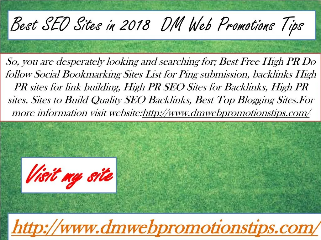 best seo sites in 2018 dm web promotions tips