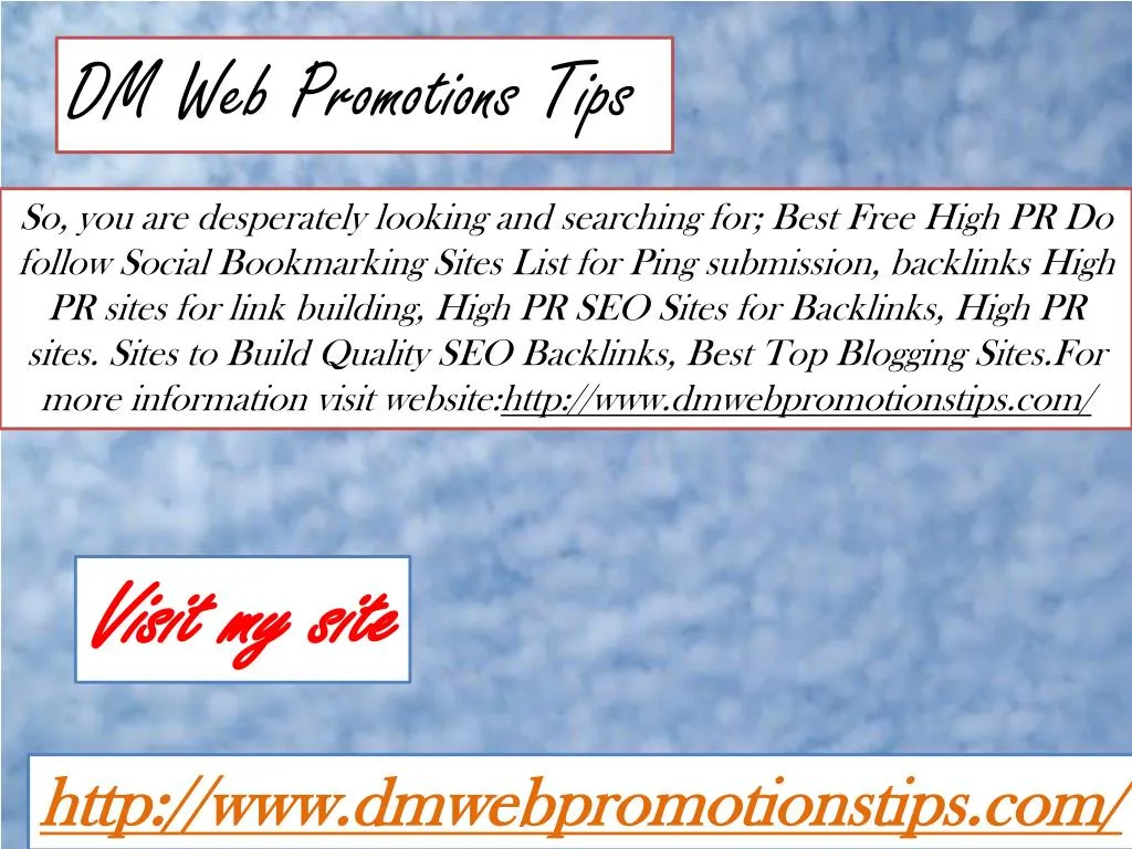 dm web promotions tips