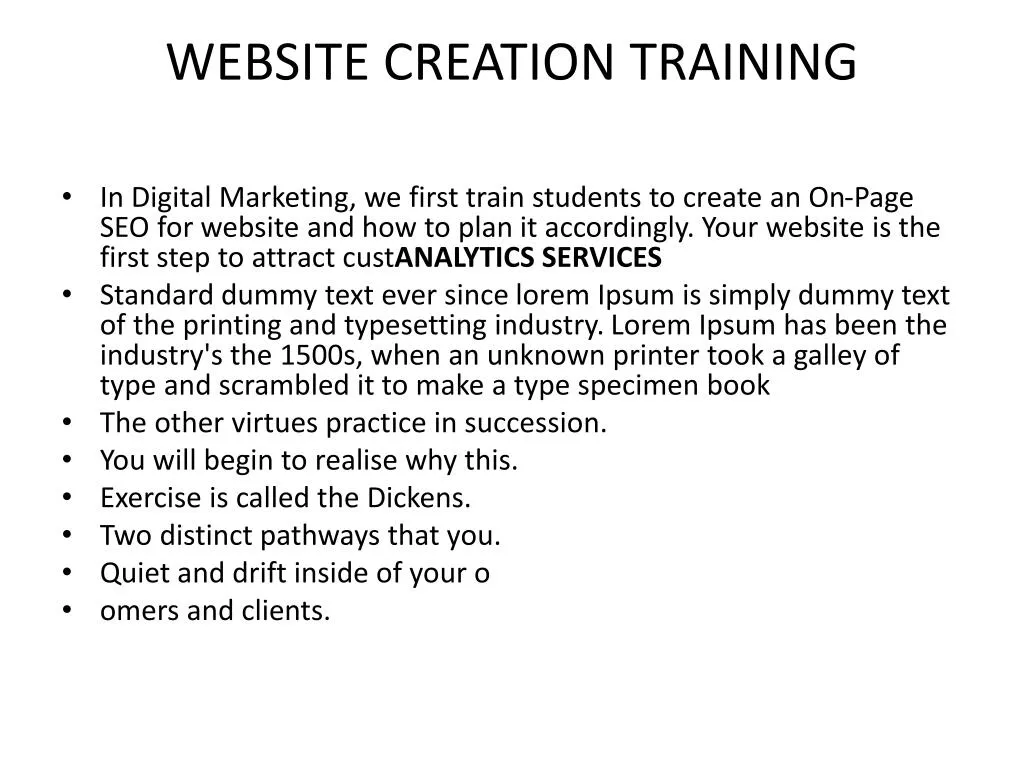 website creation training