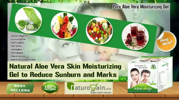 Natural Aloe Vera Skin Moisturizing Gel to Reduce Sunburn and Marks
