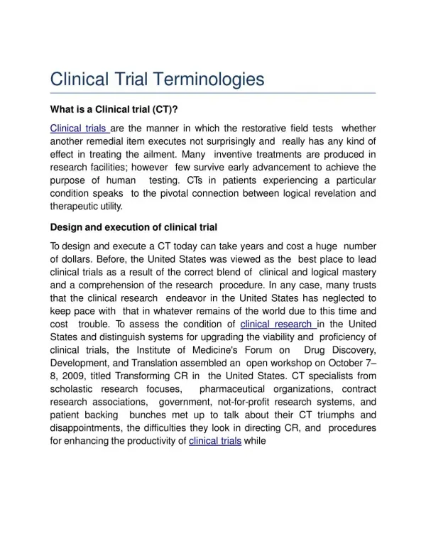 Clinical Trial Course-Exltech