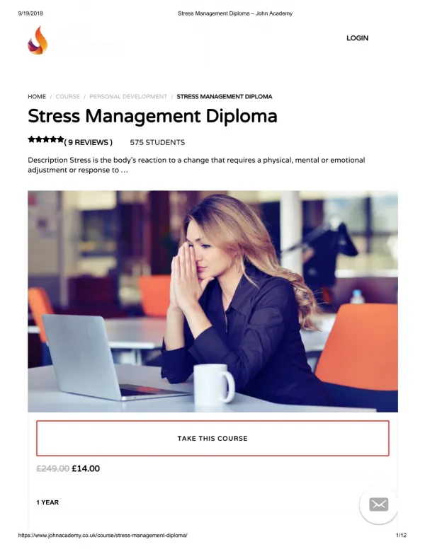 Stress Management Diploma - John Academy