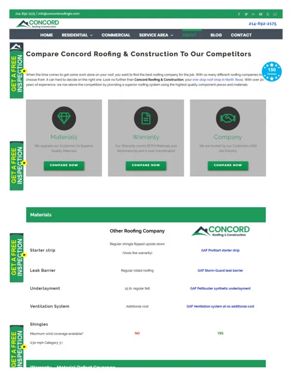 Compare Concord Roofing and Construction to Competitors