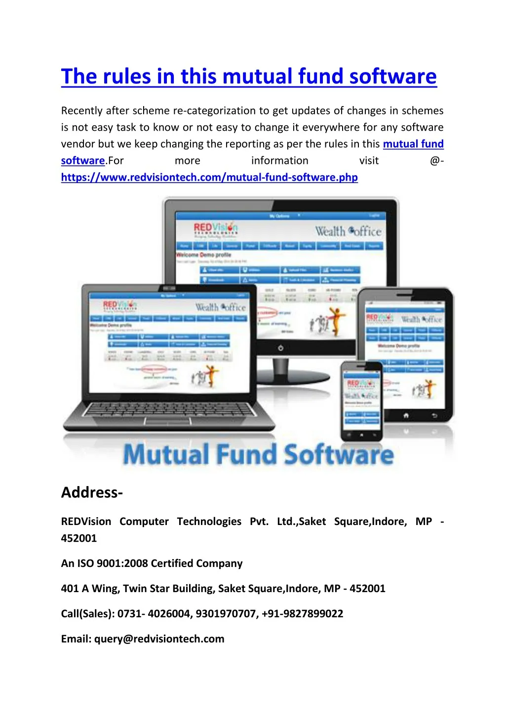 the rules in this mutual fund software