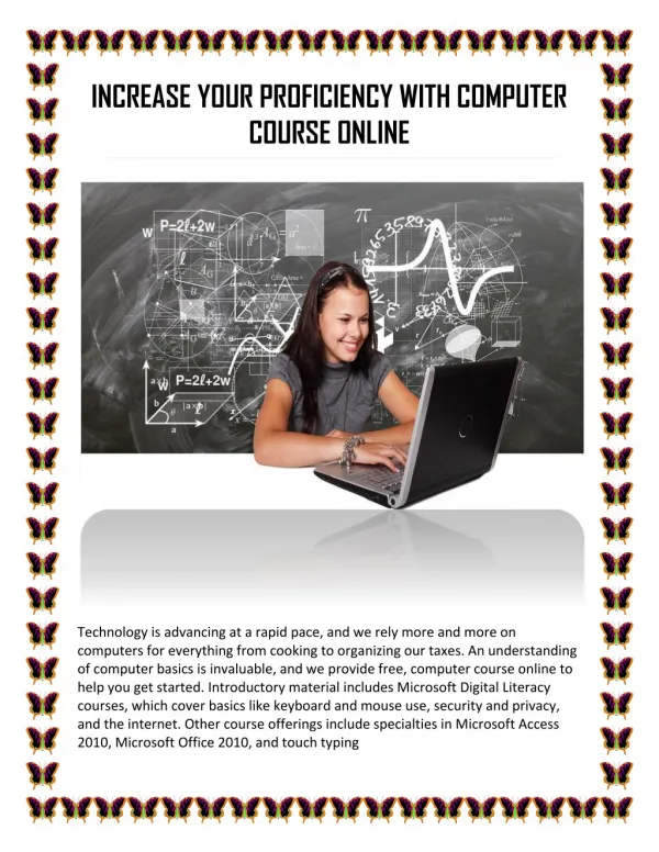 INCREASE YOUR PROFICIENCY WITH COMPUTER COURSE ONLINE