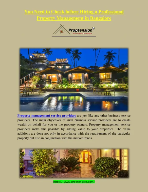 You Need to Check before Hiring a Professional Property Management in Bangalore
