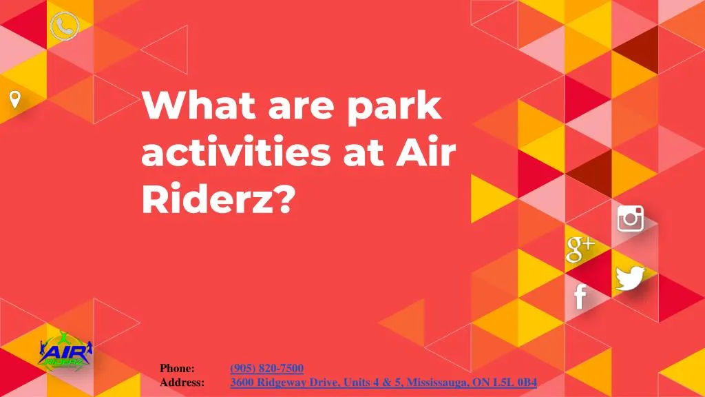 what are park activities at air riderz