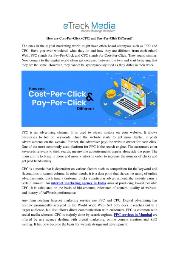 How are Cost-Per-Click (CPC) and Pay-Per-Click Different?