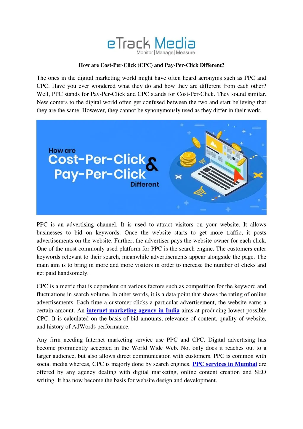 how are cost per click cpc and pay per click