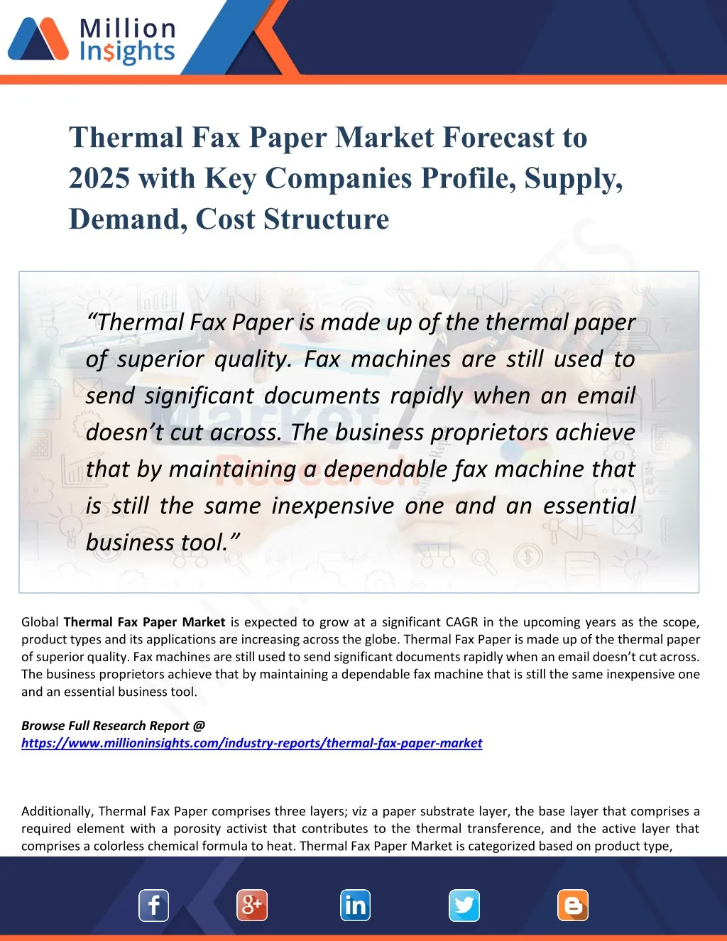 thermal fax paper market forecast to 2025 with