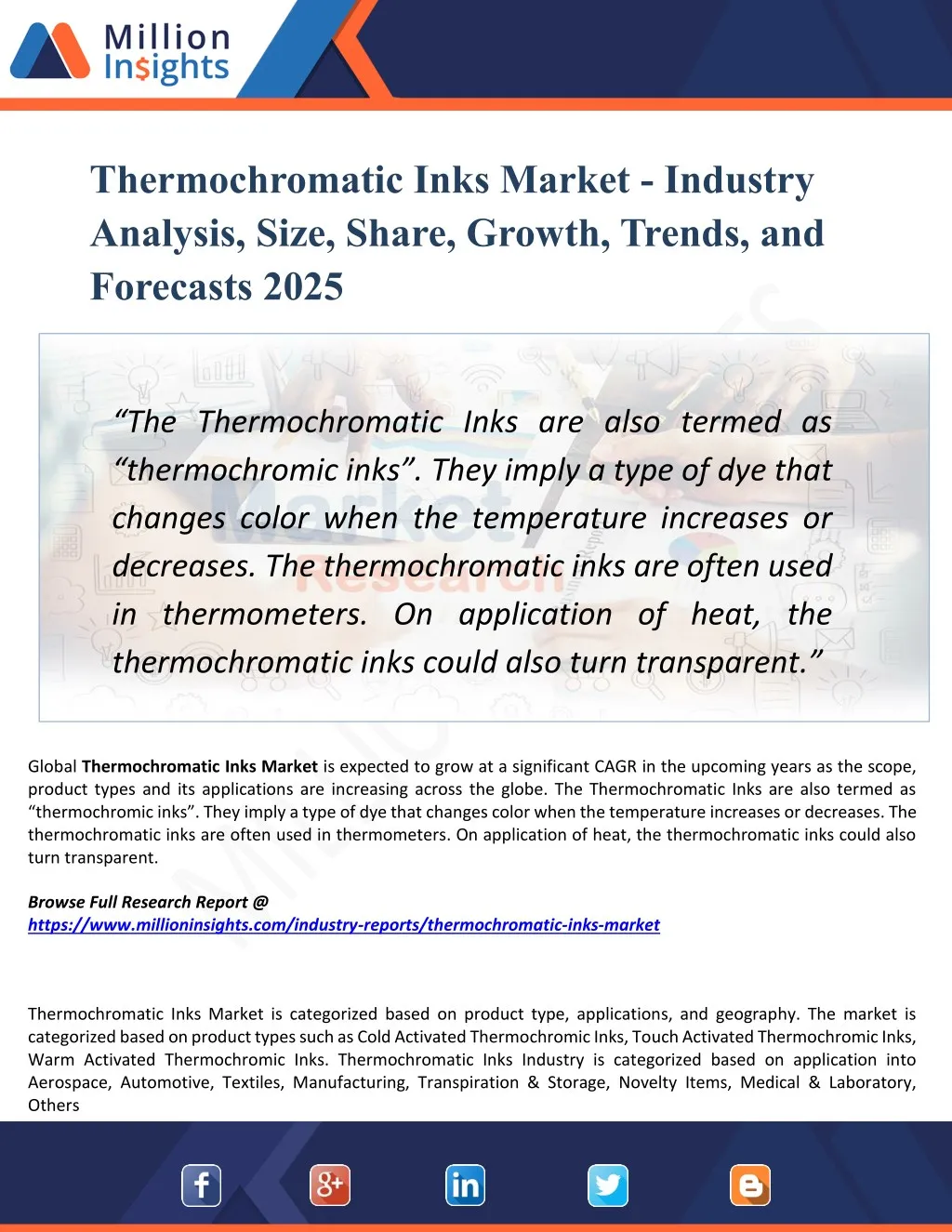 thermochromatic inks market industry analysis