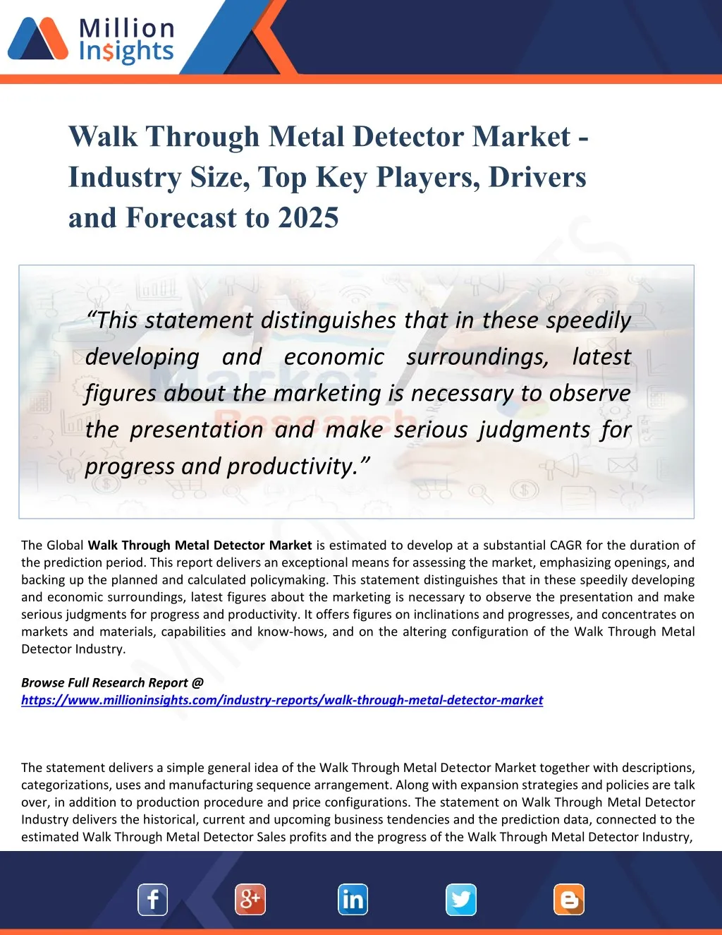 walk through metal detector market industry size