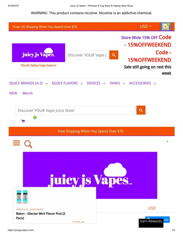 Juicy Js Vapes: Biggest E-Cig Vaping Store Online, E-Liquid, Vaping