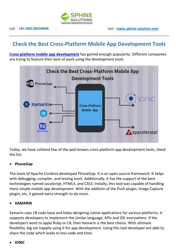 Check the Best Cross-Platform Mobile App Development Tools