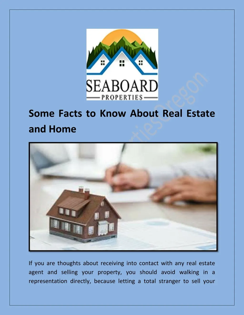 some facts to know about real estate and home