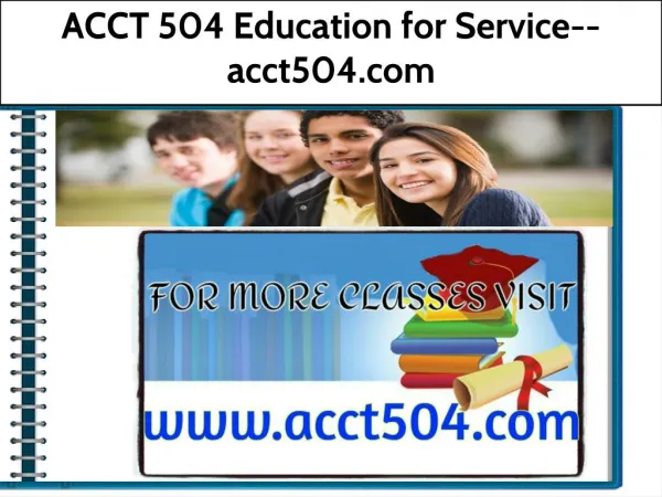 ACCT 504 Education for Service--acct504.com