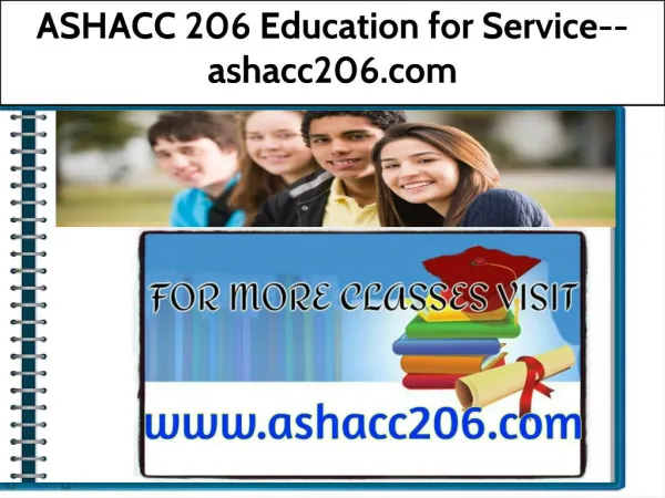 ASHACC 206 Education for Service--ashacc206.com