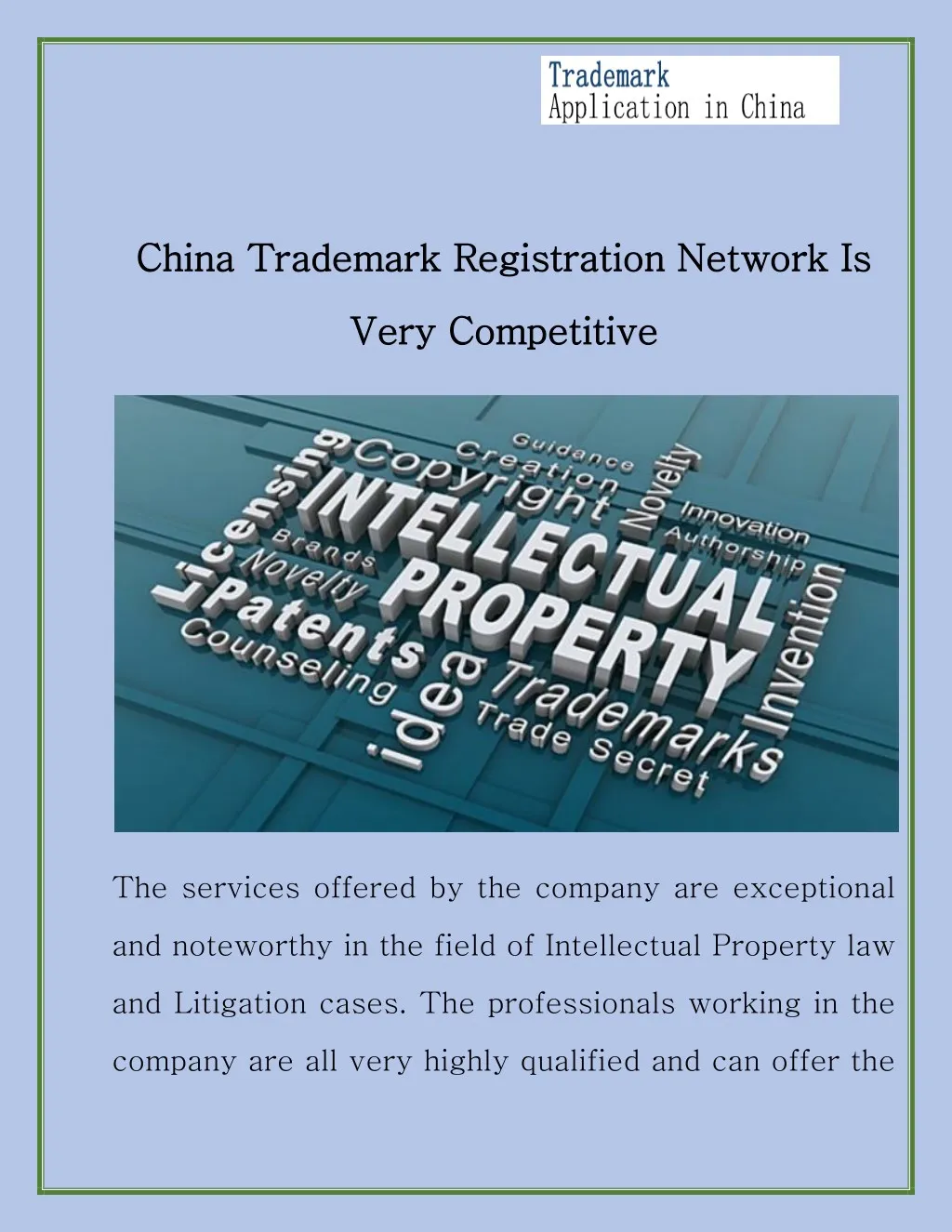 china trademark registration network is china
