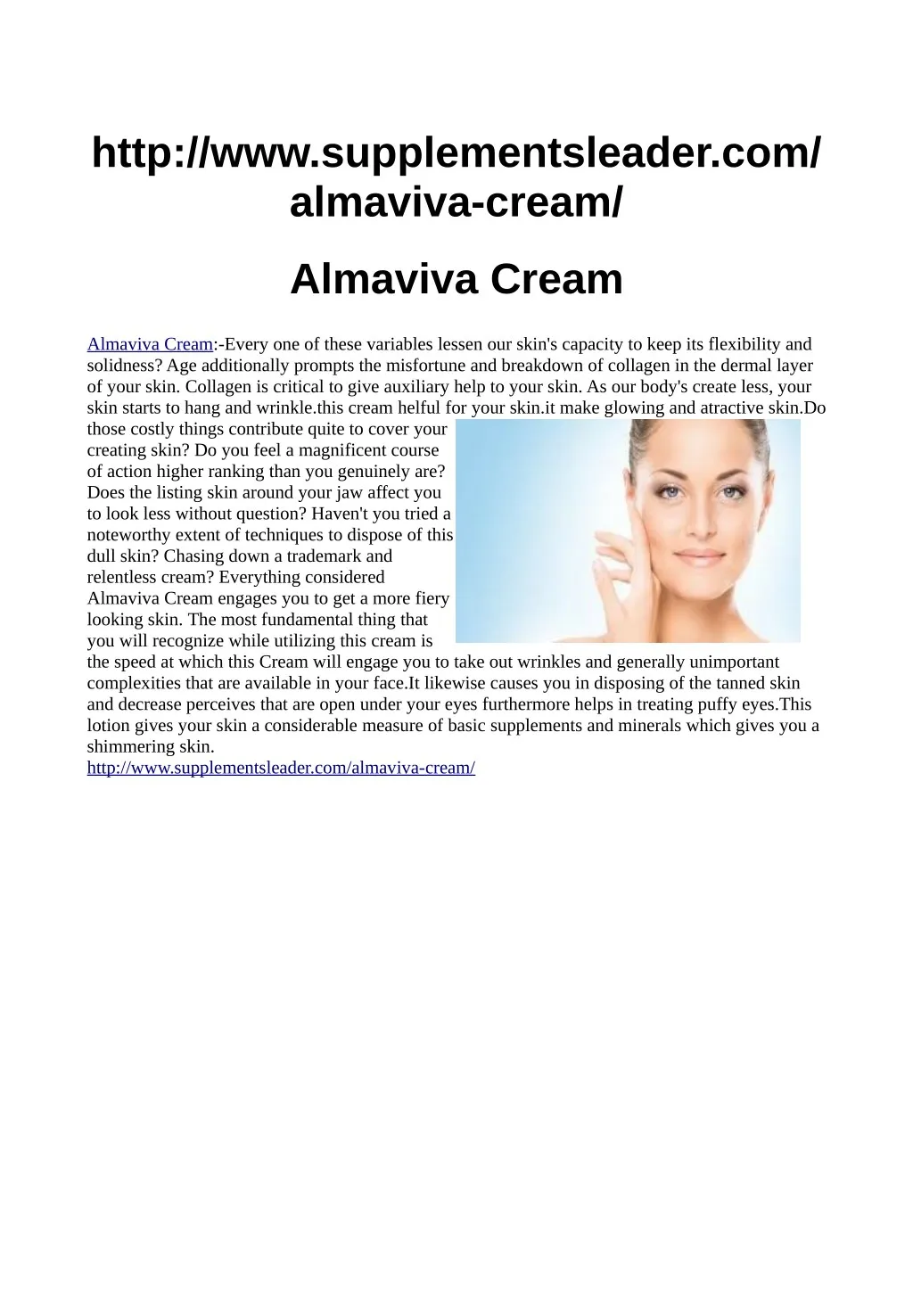 http www supplementsleader com almaviva cream
