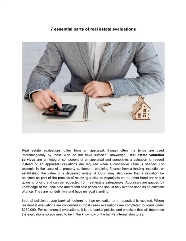 7 essential parts of real estate evaluations
