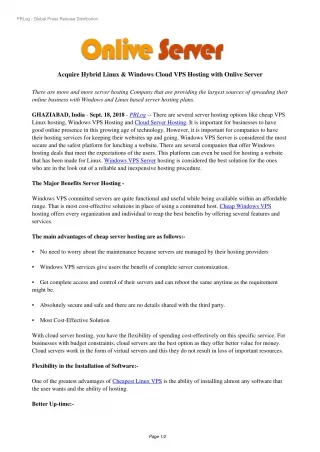 Buy Linux & Windows Cloud VPS Hosting Plans From Onlive Server - slide 1