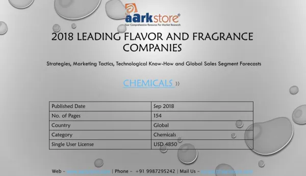 2018 Leading Flavor and Fragrance Companies | Aarkstore