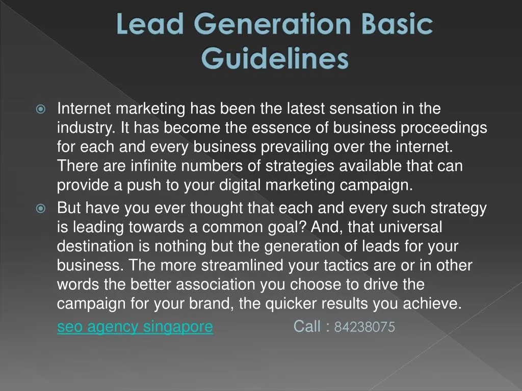 lead generation basic guidelines