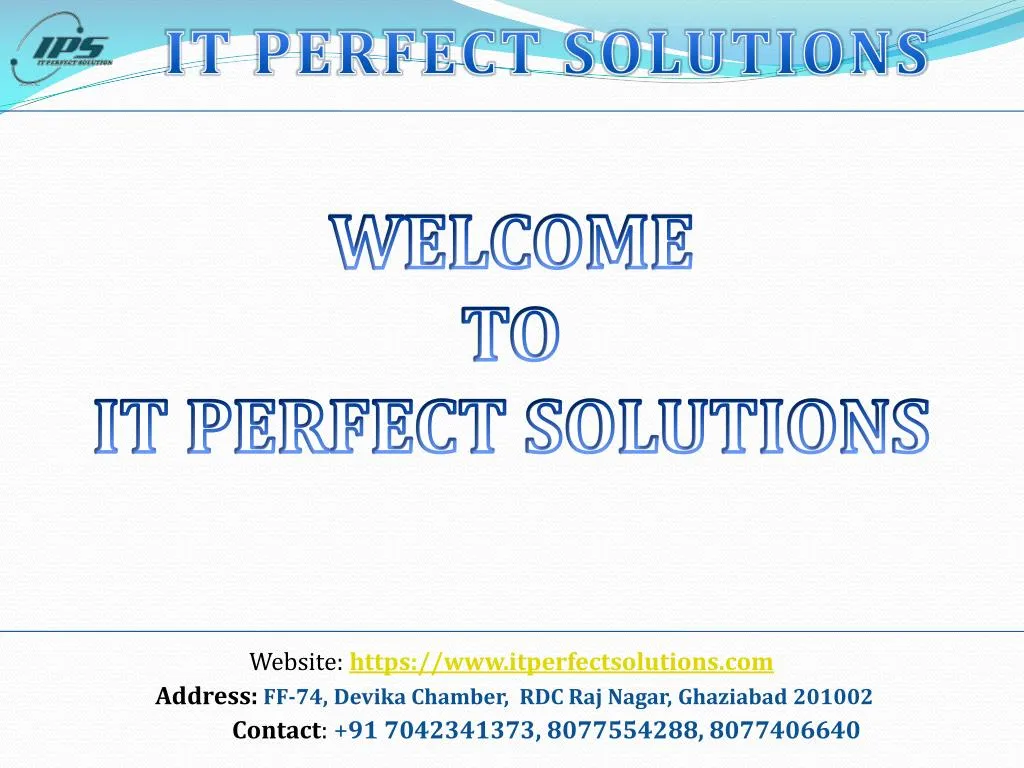 it perfect solutions