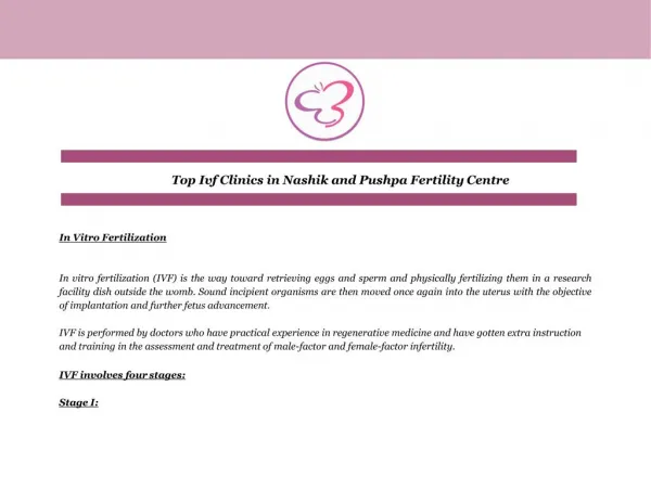 Top Ivf Clinics in Nashik and Pushpa Fertility Centre
