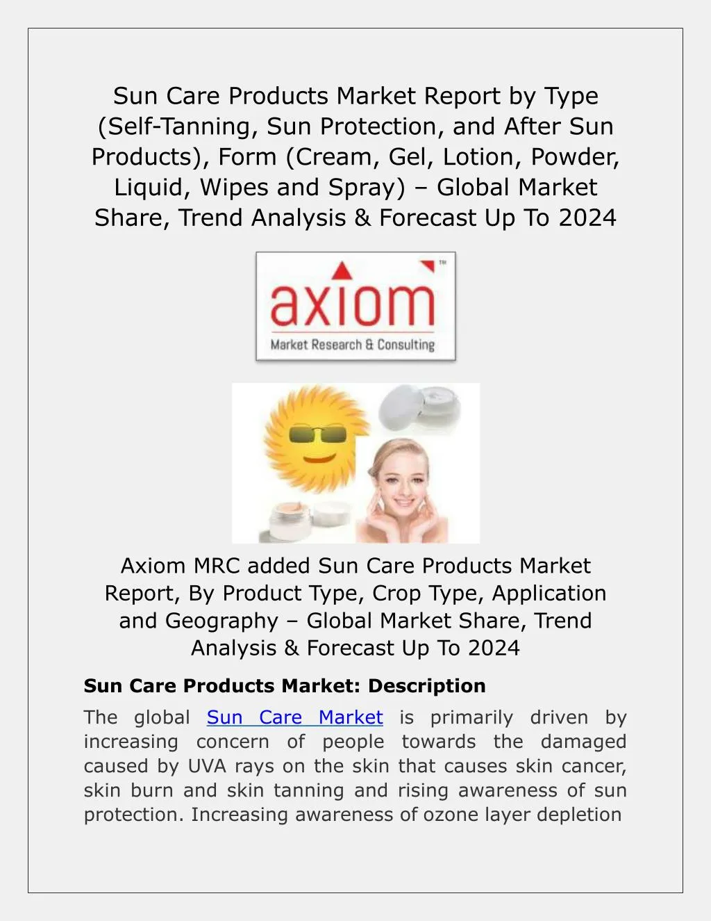 sun care products market report by type self
