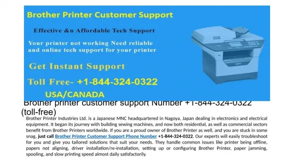 Install Brother Printer Properly With the Help of Brother Printer Customer Support Number 1-844-324-0322