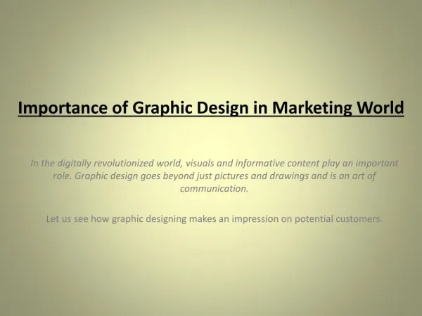 Importance of Graphic Design in Marketing World