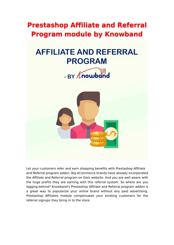 Promote Your Brand with Knowband's Prestashop Affiliate and Referral program Addon