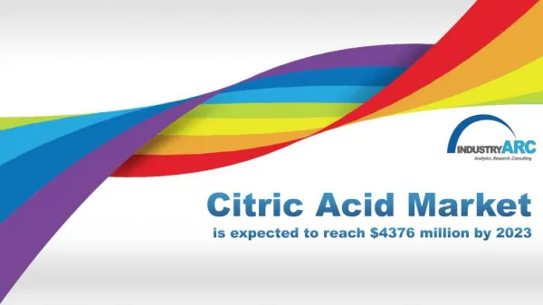 Citric Acid Market is expected to reach $4376 million by 2023