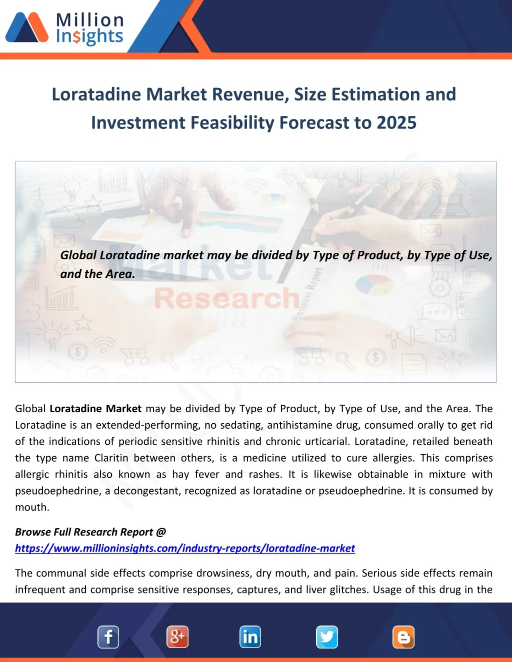 loratadine market revenue size estimation