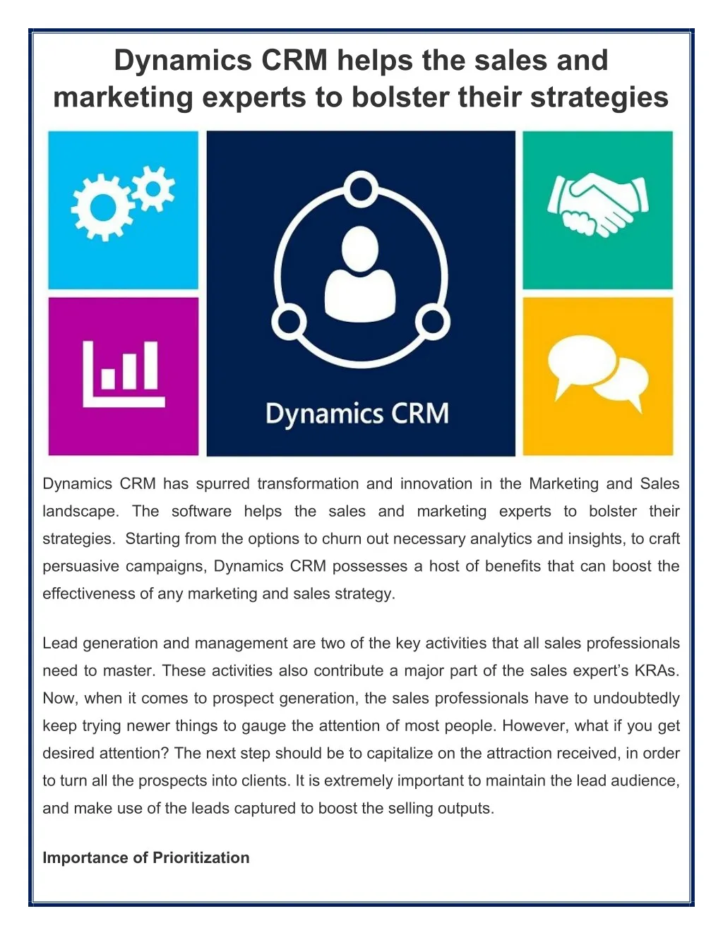 dynamics crm helps the sales and marketing