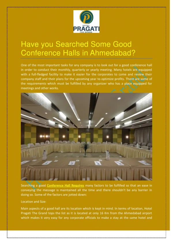 Have you Searched Some Good Conference Halls in Ahmedabad?