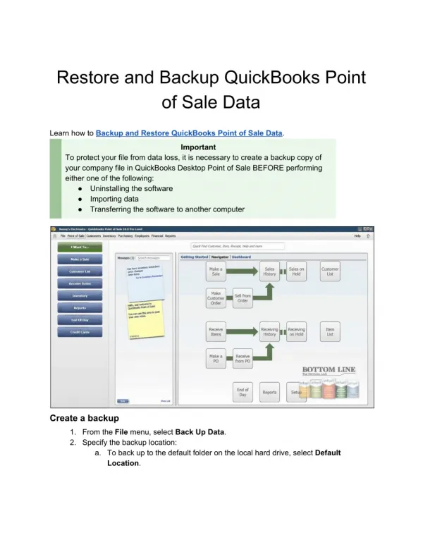How Do I Restore and Backup QuickBooks Point of Sale Data?