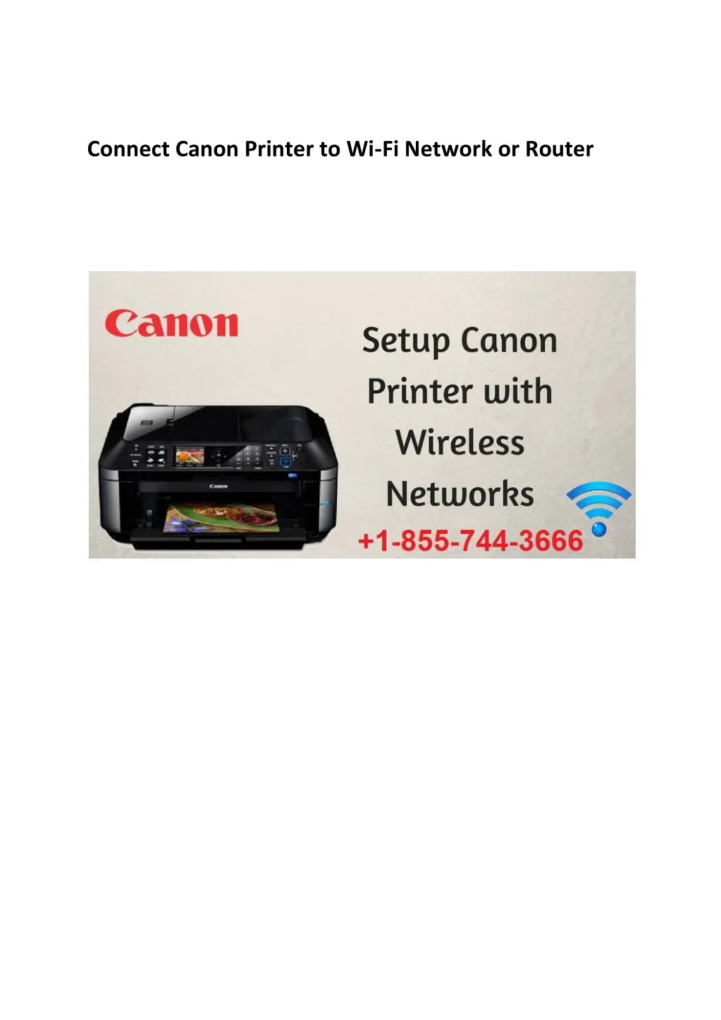 connect canon printer to wi fi network or router