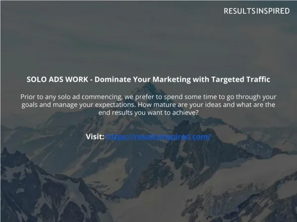 SOLO ADS WORK - Dominate Your Marketing with Targeted Traffic