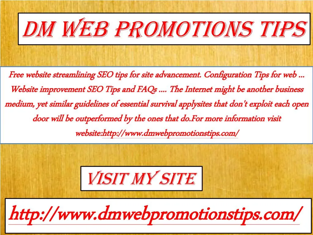 dm web promotions tips