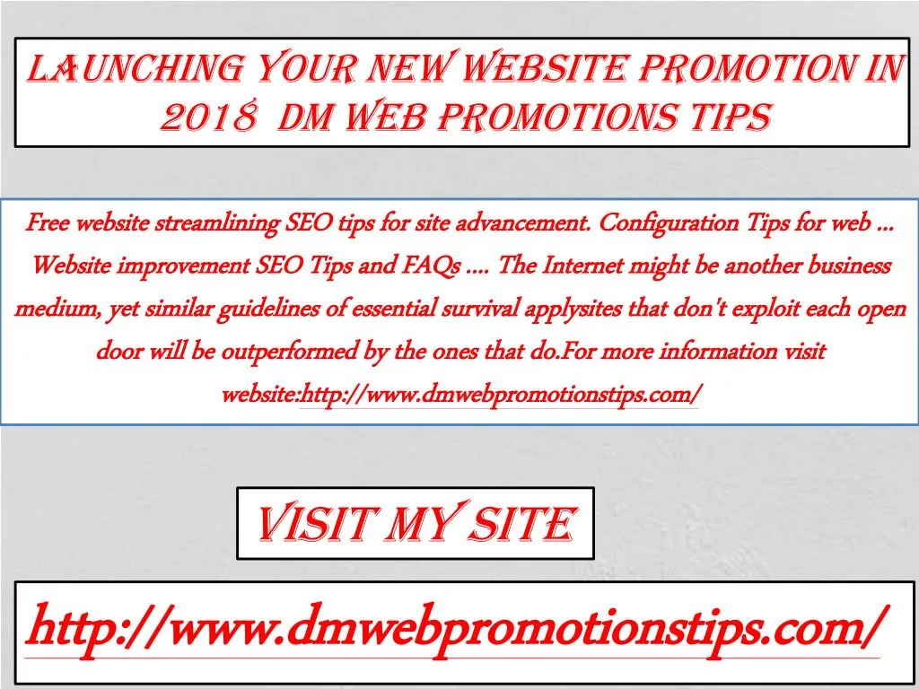 launching your new website promotion in 2018
