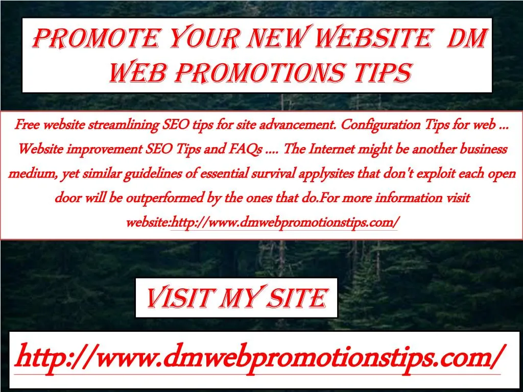 promote your new website dm web promotions tips