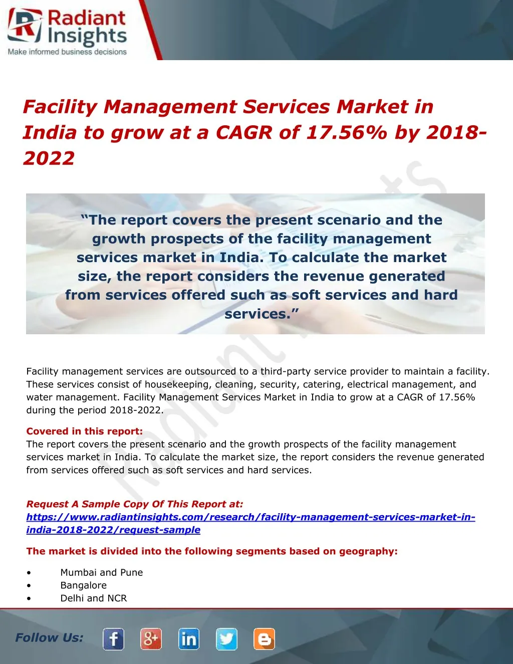 facility management services market in india