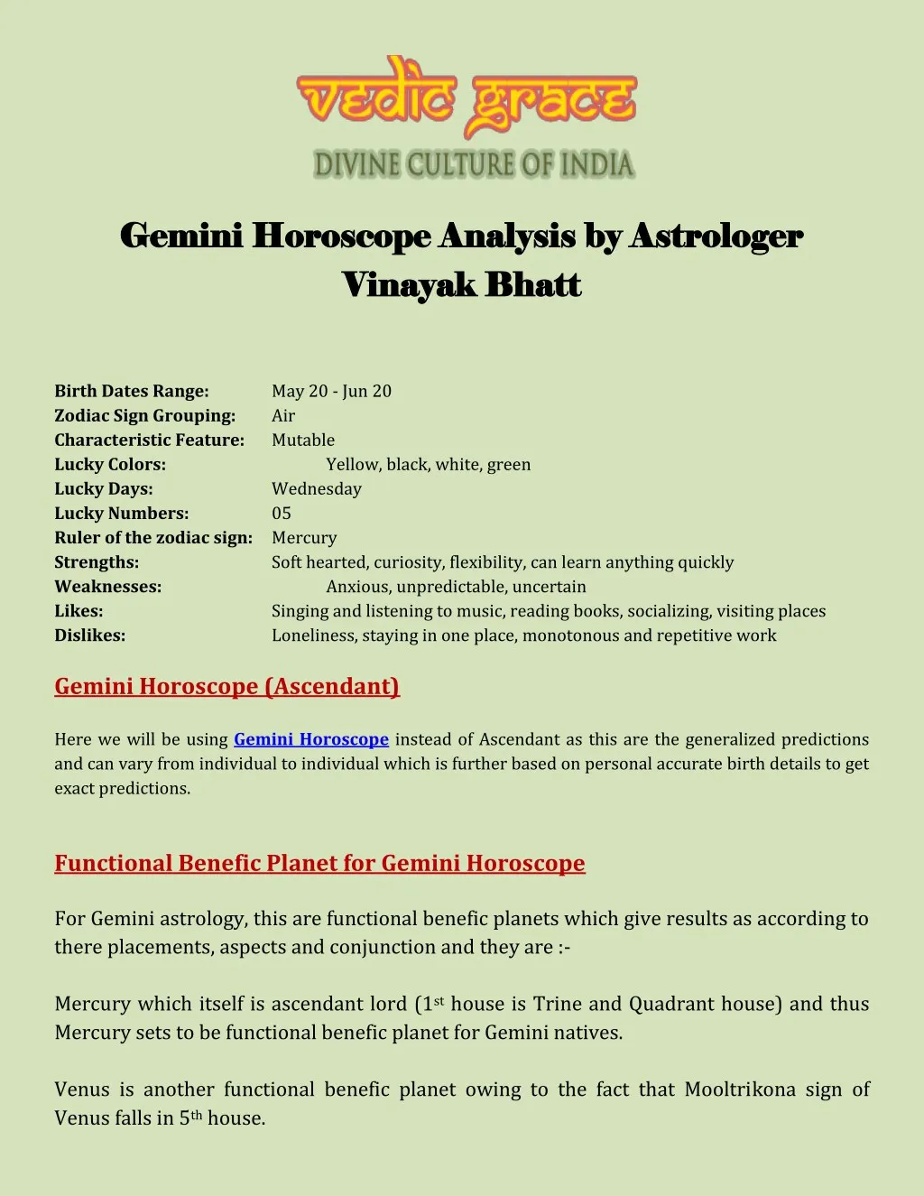gemini horoscope analysis by astrologer gemini