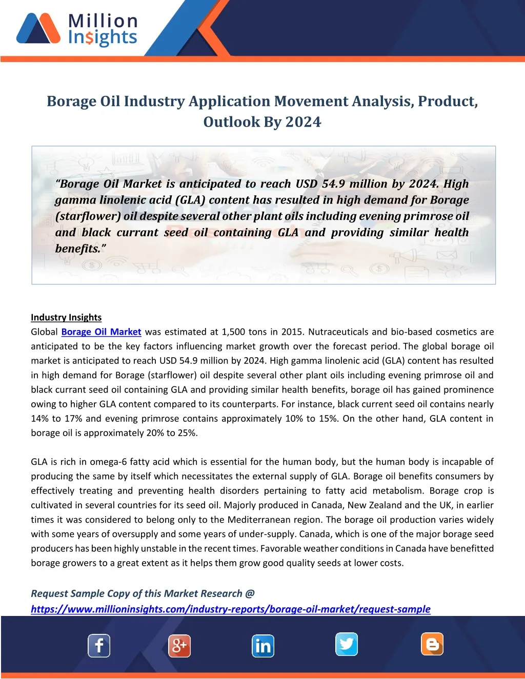 borage oil industry application movement analysis