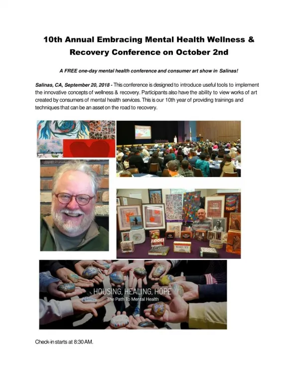 10th Annual Embracing Mental Health Wellness & Recovery Conference on October 2nd