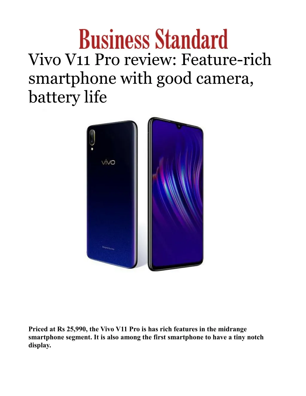 vivo v11 pro review feature rich smartphone with