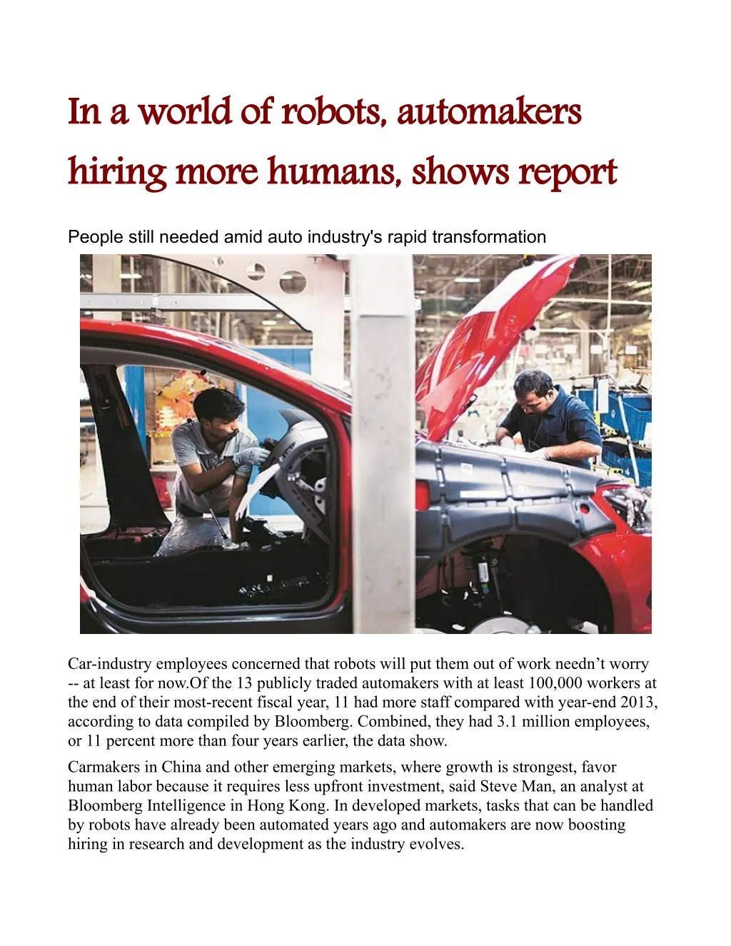 in a world of robots automakers hiring more
