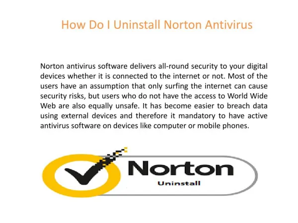 How to uninstall Norton antivirus from my PC?